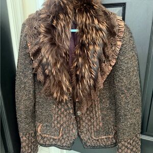 Neiman Marcus Multicolor Tweed Jacket